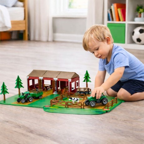 Przejdź do produktu Zestaw Farma Gospodarstwo Zagroda Traktory Zwierzęta 102 el.