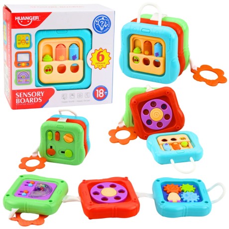 Przejdź do produktu Kostka Sensoryczna Edukacyjna 6 Aktywności – zabawka sensoryczna Montessori dla dzieci