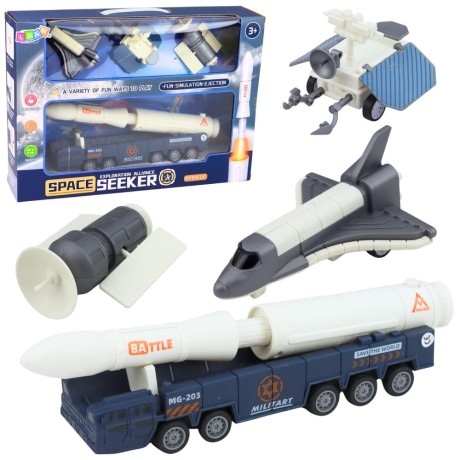 Przejdź do produktu Zestaw Kosmiczny Rakieta Wahadłowiec Satelita Pojazd Transportowy