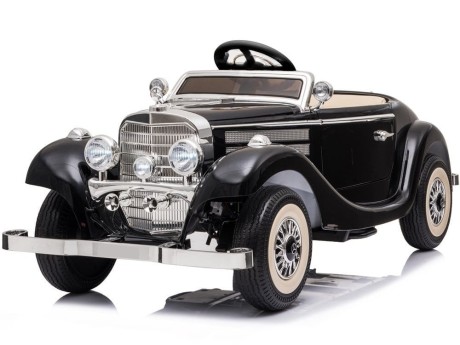Przejdź do produktu Mercedes 540K – Elektryczny samochód dla dzieci 12V, 4x45W, czarny (pilot 2.4G, skóra ekologiczna, LED)