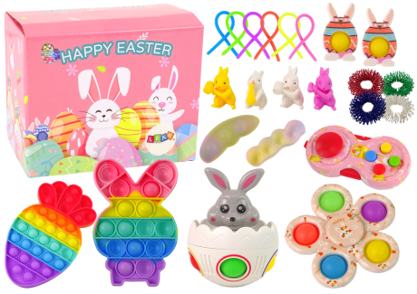 Przejdź do produktu Zestaw Zabawek Wielkanocnych Fidget Toys Pop It 25 Elementów