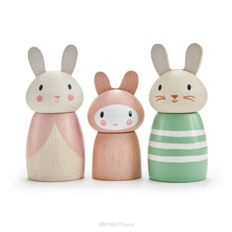 Przejdź do produktu Tender Leaf Toys — Drewniane zajączki rodzinne 3 szt. (figurki, bezpieczne farby, 3+)
