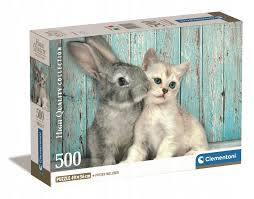 Przejdź do produktu Puzzle 500 Compact Cat & Bunny
