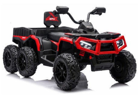 Przejdź do produktu Dziecięcy Quad Elektryczny 6 kół JC606 24V 4x4 z Przyczepką — Czerwony
