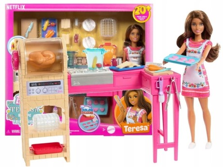 Przejdź do produktu Barbie Teresa z kolekcji „Przepis na przyjaźń” – Lalka kolekcjonerska dla dzieci pow. 3 lat