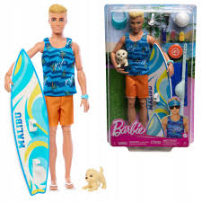 Przejdź do produktu Barbie Fashionistas Ken Surfer z akcesoriami — deska, ręcznik i piesek HPT50