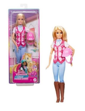 Przejdź do produktu Barbie Malibu Jeźdźczyni — Lalka Konna w Stroju Jeździeckim z Kaskiem i Biczkiem
