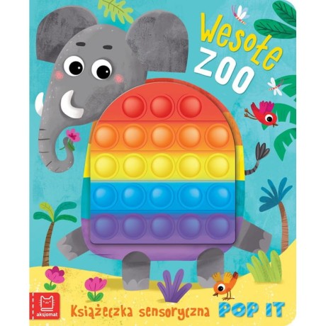 Przejdź do produktu Książeczka sensoryczna „Wesołe Zoo” z elementem POP IT — edukacyjna zabawka dla dzieci 12m+