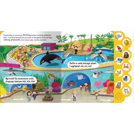 Przejdź do produktu Co słychać w zoo? Interaktywna książka dźwiękowa dla najmłodszych – 10 odgłosów zwierząt