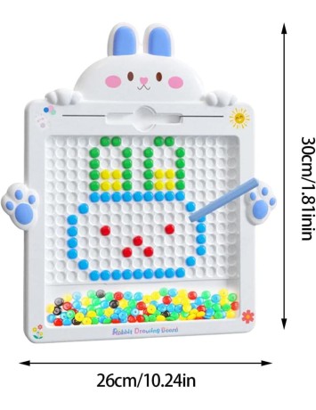 Przejdź do produktu WOOPIE MagPad Tablica Magnetyczna Montessori – Królik, 50 guzików, pisak i 20 wzorów