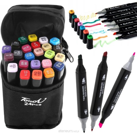 Przejdź do produktu Zestaw 24 Dwustronnych Markerów w Etui Zamek