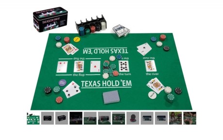 Przejdź do produktu Profesjonalny zestaw pokerowy 200 żetonów z matą i 2 talami w pudełku metalowym