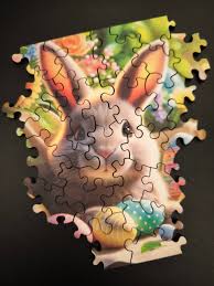 Przejdź do produktu Drewniane puzzle 50 elementów „Wielkanocny zajączek” ALEX — 20×14,8 cm