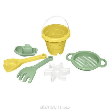 Przejdź do produktu Zestaw do piasku Wader "Słoneczny Zamek" 6 elementów – wiaderko, łopatka, grabki, sitko, foremka i stateczek