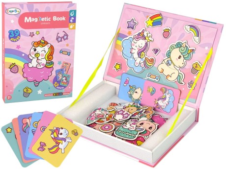 Przejdź do produktu Magnetyczna Układanka Książka Jednorożce Puzzle Karty