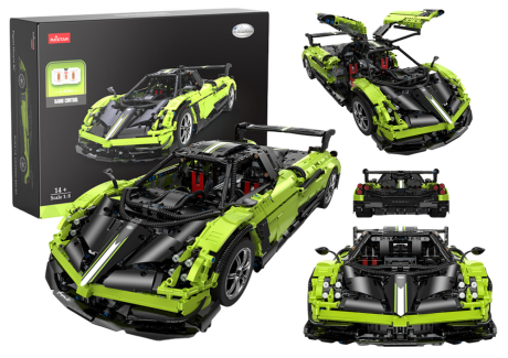 Przejdź do produktu Klocki Konstrukcyjne Auto RC Rastar 1:8 Pagani Huyara BC Zielone 2896 Elementów