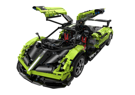 Przejdź do produktu Klocki Konstrukcyjne Auto RC Rastar 1:8 Pagani Huyara BC Zielone 2896 Elementów