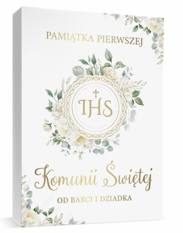 Przejdź do produktu Eleganckie Pudełko Pamiątkowe A4 na Pierwszą Komunię z Książeczką