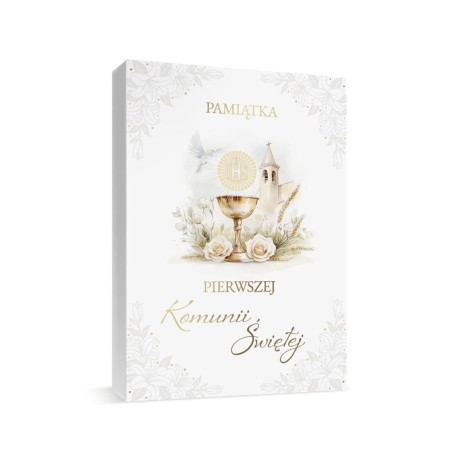 Przejdź do produktu Eleganckie pudełko A4 na pamiątki Komunii z książeczką pamiętnikową