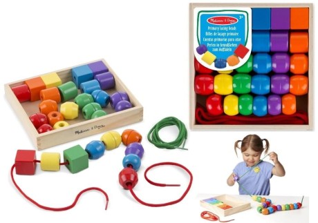 Przejdź do produktu Melissa & Doug Koraliki drewaniane jumbo