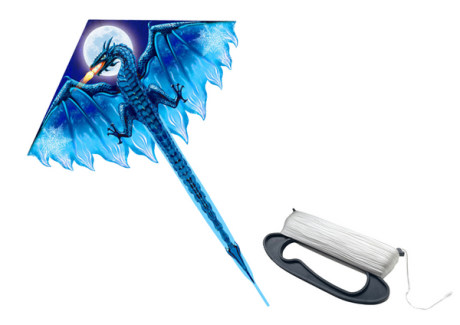 Przejdź do produktu Duży Latawiec Smok Niebieski Długi Ogon 170cm x 130cm