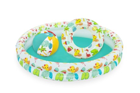 Przejdź do produktu Zestaw Dmuchany Basen 3w1 Piłka Koło 122 x 20 cm Bestway 51124