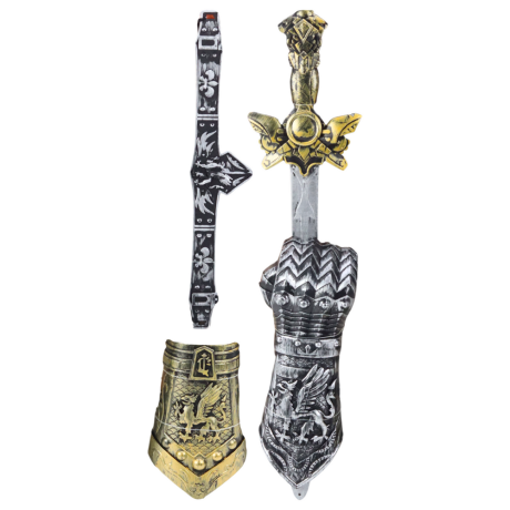 Przejdź do produktu Zestaw Rycerski Gladiator Miecz Ochraniacze Pas Zdobione
