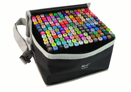 Przejdź do produktu Zestaw Markery Alkoholowe Dwustronne W Torbie Pisaki Flamastry 168 szt.