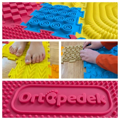 Przejdź do produktu Zestaw mat sensorycznych Ortopedek 15 el. (7 dużych + 8 mini) — do masażu i ćwiczeń stóp