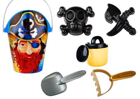 Przejdź do produktu Zestaw Do Piasku Piracki Wiaderko Konewka Sitko Zestaw 6 ele.