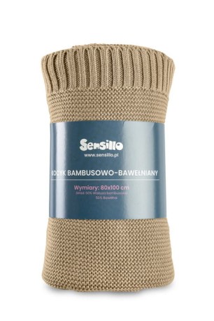 Przejdź do produktu KOCYK BAMBUSOWO-BAWEŁNIANY 80X100 CM BEŻOWY