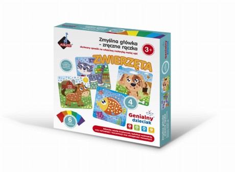 Przejdź do produktu Genialny Dzieciak – Zmyślna Główka Zwierzęta Askato – edukacyjna gra dla dzieci 3+