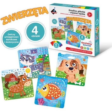 Przejdź do produktu Genialny Dzieciak – Zmyślna Główka Zwierzęta Askato – edukacyjna gra dla dzieci 3+