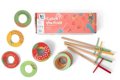 Przejdź do produktu BS Toys Drewniana gra zręcznościowa "Łap Owoce" wiek 6+