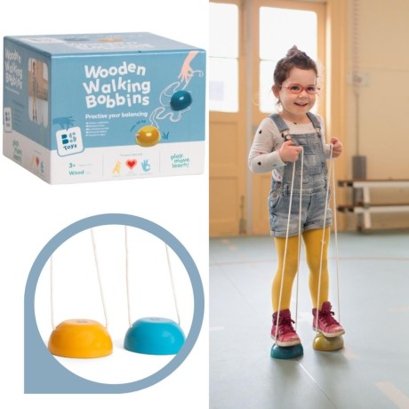 Przejdź do produktu BS Toys Drewniane szczudła edukacyjne – nauka równowagi i koordynacji (zestaw 2 szt.)