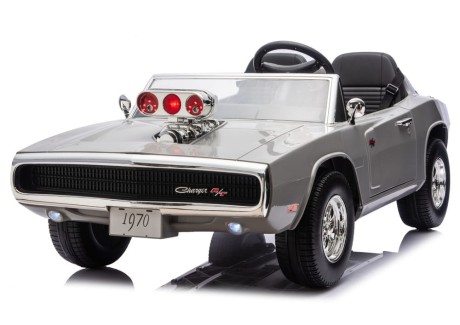 Przejdź do produktu Dziecięcy samochód na akumulator LEAN CARS Dodge Charger R/T DLS-K12 24V 2x200W szary (pilot 2.4G, 3 biegi, koła EVA)