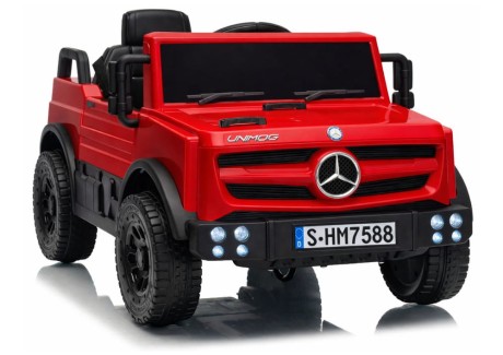 Przejdź do produktu Mercedes Unimog HM7588 — Dziecięcy Samochód Elektryczny 6V, 2x45W, Czerwone, Pilot 2.4G, LED, USB/Bluetooth