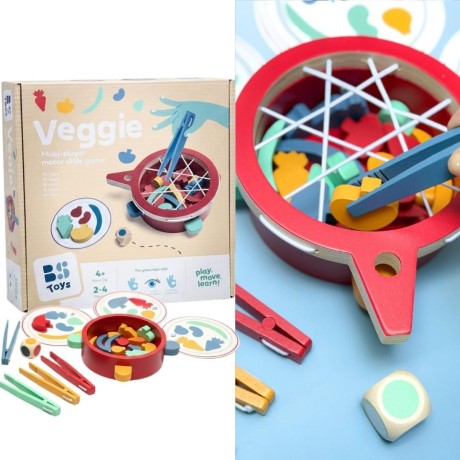 Przejdź do produktu BS Toys „Łowimy Warzywa” — drewniana gra zręcznościowa ze szczypcami, wiek 4+