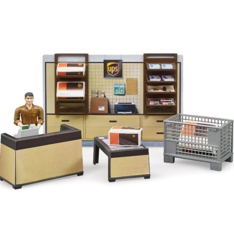 Przejdź do produktu Bruder BR-62250 Centrum Logistyczne UPS 1:16 – Zestaw Bworld z Figurka i Akcesoriami