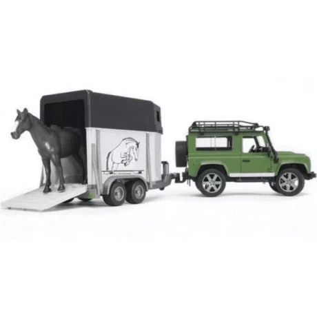 Przejdź do produktu BRUDER BR-02592 Land Rover z Przyczepą do Konia i Figurką – Zestaw Edukacyjny, Realistyczne Detale