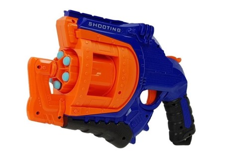 Przejdź do produktu Pistolet na Piankowe Naboje 48 sztuk Obrotowy Magazynek Niebiesko- Pomarańczowy