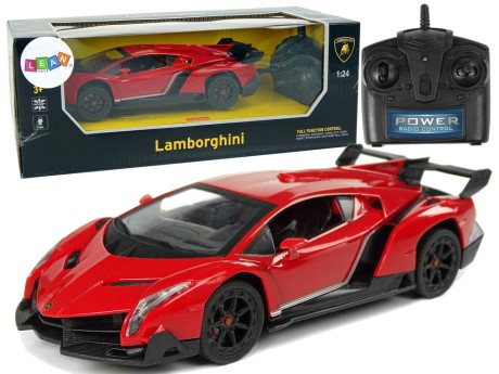 Przejdź do produktu Auto Sportowe R/C 1:24 Lamborghini Veneno Czerwone 2.4 G Światła
