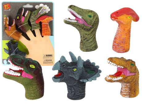 Przejdź do produktu Pacynki na Palce Dinozaury Kolorowe 5 Sztuk