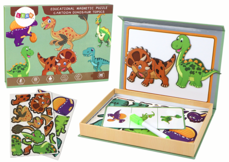 Przejdź do produktu Edukacyjny Zestaw Puzzli Magnetycznych Z Motywem Dinozaurów