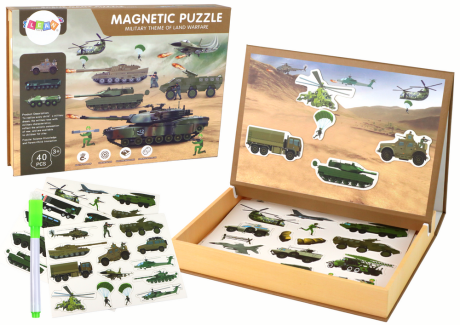 Przejdź do produktu Zestaw Edukacyjnych Puzzli Magnetycznych Z Motywem Wojny Lądowej