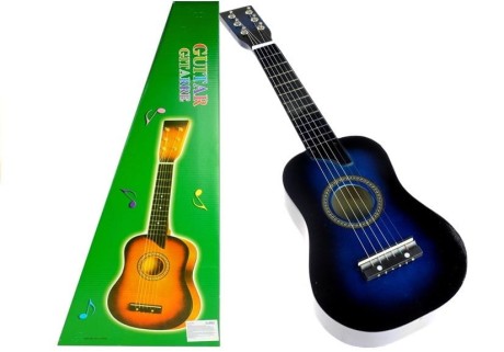 Przejdź do produktu Gitara Drewniana Klasyczna z Kostką Niebieska 60 cm