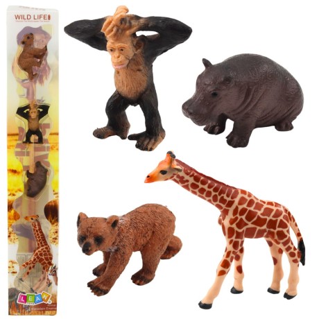 Przejdź do produktu Zestaw Mini Figurki Dzikie Zwierzęta Szympans Żyrafa 6-9cm 4szt
