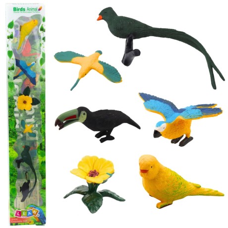 Przejdź do produktu Zestaw Mini Figurki Ptaki Egzotyczne Hibiskus Żółty 4-11cm 6szt