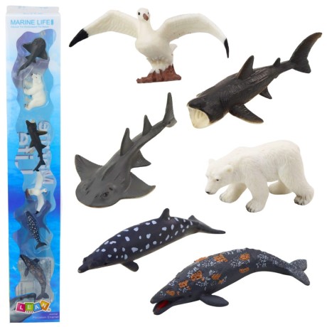 Przejdź do produktu Zestaw Mini Figurki Zwierzęta Morskie Przybrzeżne Mewa Rekin 6-8cm 6szt